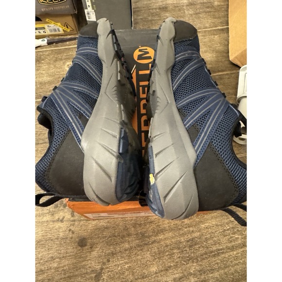 Merrell Mens 7.5 Fullbench Superlite Alloy Toe Blue Sneakers Work Shoes J17535 - Picture 8 of 11